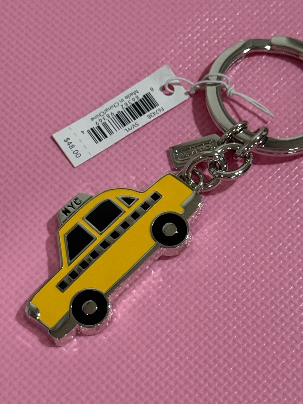 Coach Yellow NYC Taxi Keychain - nwt mom taxi